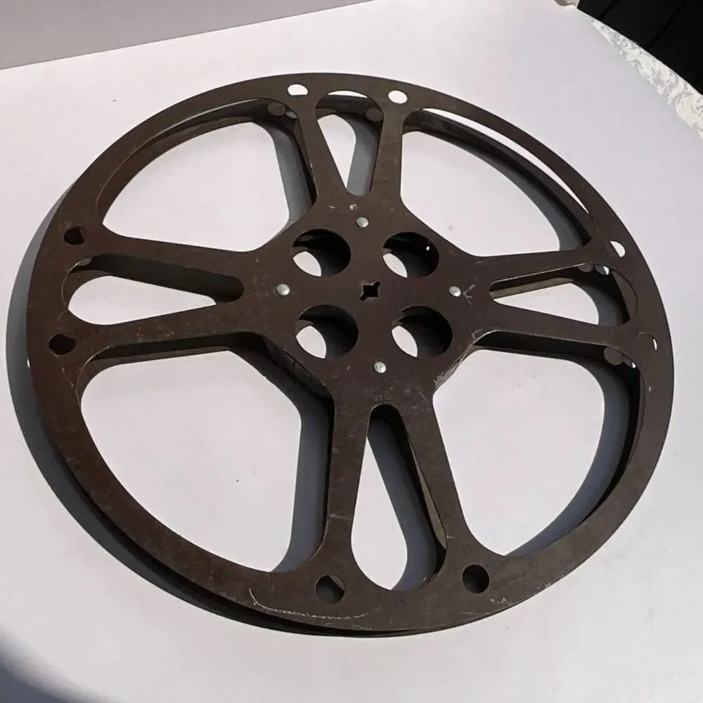 Vintage 35mm Metal Movie Film Reel 1600 Ft Theater Projection Industrial Decor